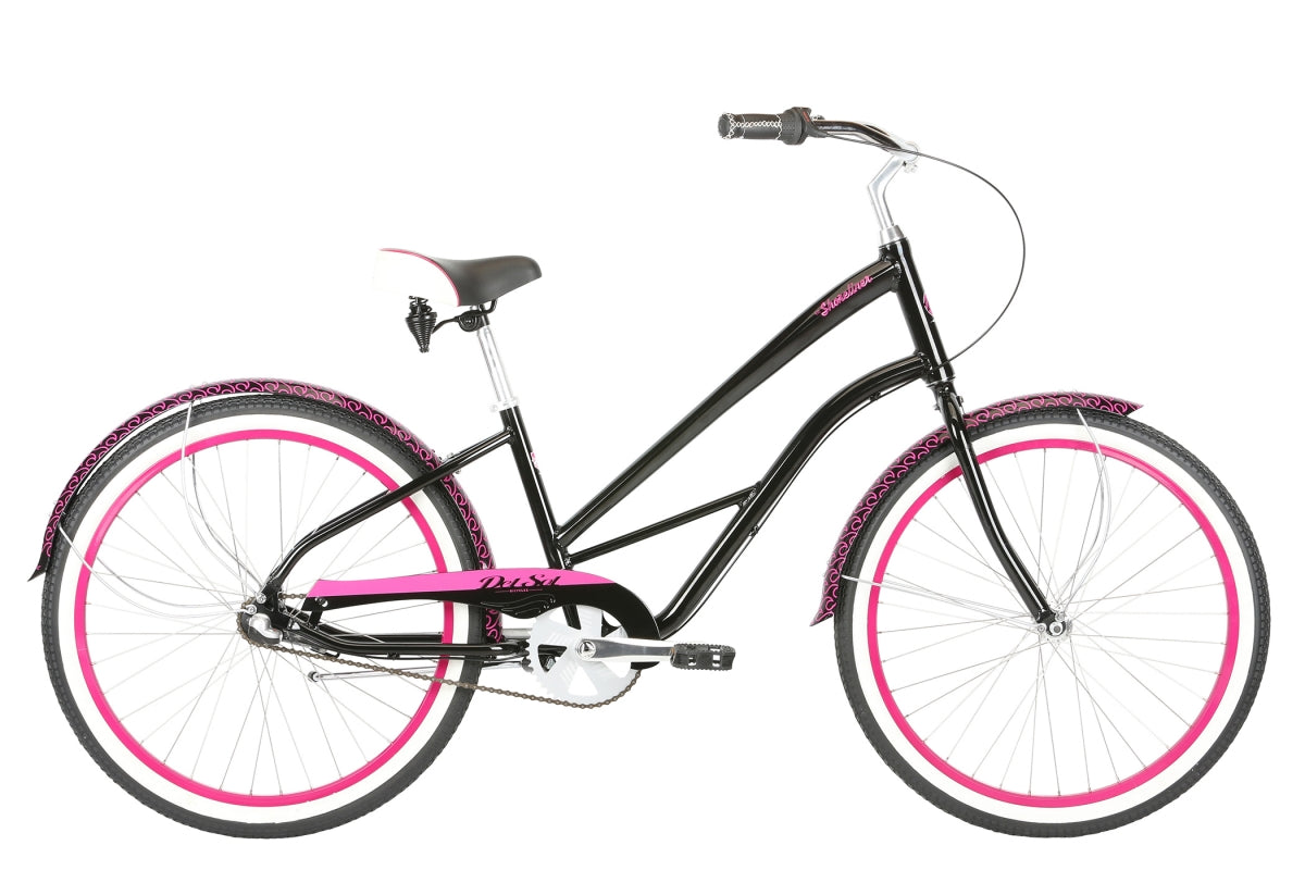 Haro Shoreliner ST Pink & Black 3 Speed Beach Cruiser