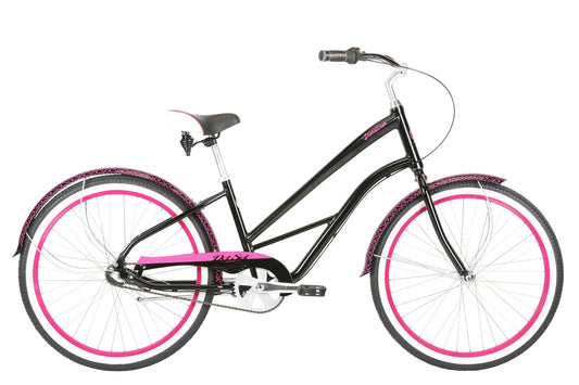 Haro Shoreliner ST Pink & Black 3 Speed Beach Cruiser