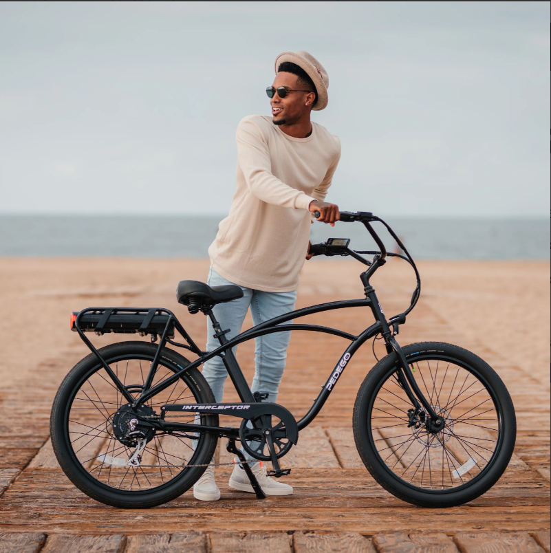 Pedego Interceptor eBike, 26" Classic Black – 52V 17.5Ah Battery (p749 Motor, Spoked Rims) -- Free Shipping