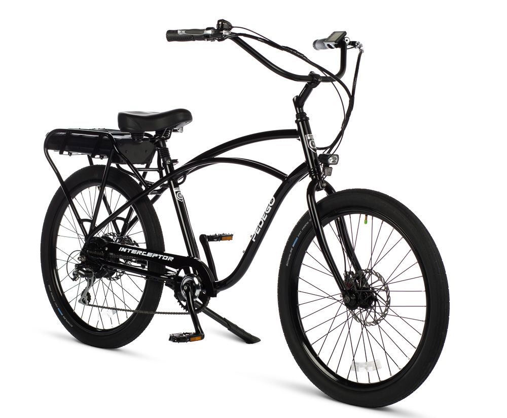 Pedego Interceptor eBike, 26" Classic Black – 52V 17.5Ah Battery (p749 Motor, Spoked Rims) -- Free Shipping